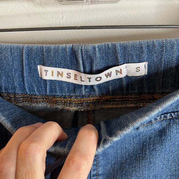 Tinseltown Women's Skinny Jogger Jeans Size S Cargo Blue Medium Wash High Rise - Picture 6 of 8